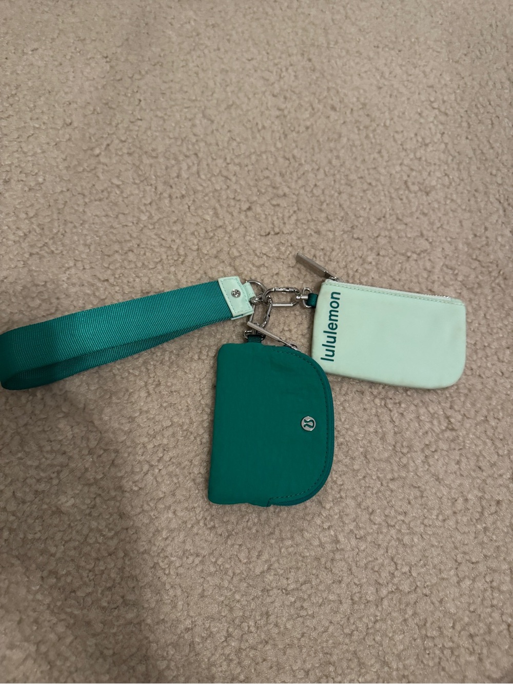 Lululemon Dual Pouch Wristlet Two Pouches Emerald Ice/Mint Moment color